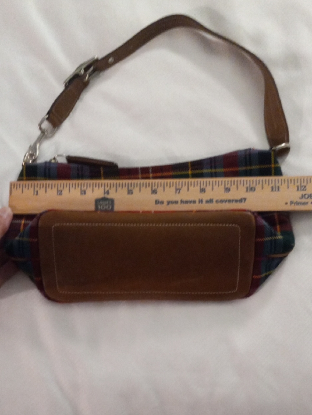 Vintage Coach 2000s Hampton Demi Shoulder Bag Y2K Wool Tartan Plaid H3J-9361 - Picture 10 of 13